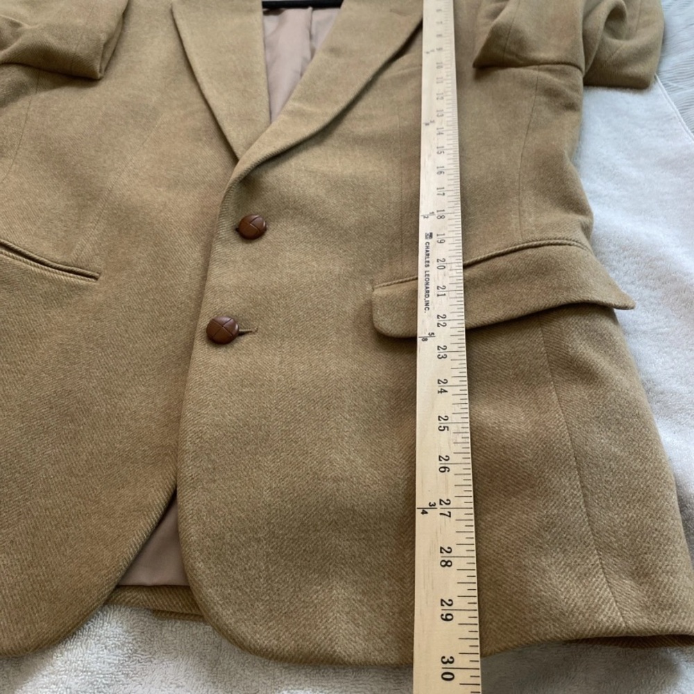 Oliver Hunt Men's Camel Hair Wool Tan Blazer Coat Unique Buttons Size 39 - Picture 8 of 8